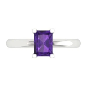 1 tcw Emerald Vintage Engagement Ring, 14K White Gold Natural Gemstone - Picture 1 of 40
