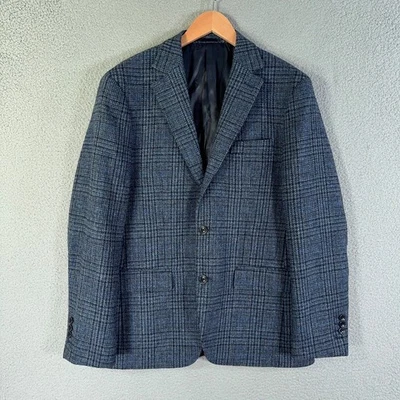 Charles Tyrwhitt Blazer Sport Coat Mens 40R Blue Robert Noble Wool Tweed Plaid - Image 1 of 4