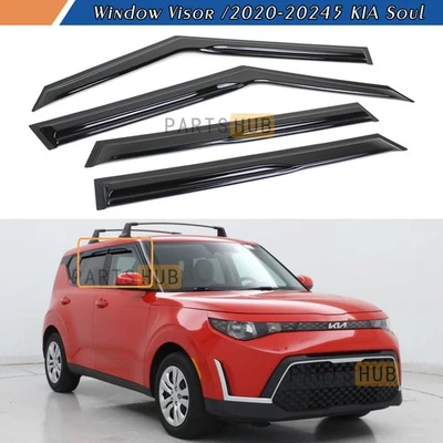 Para Kia Soul KDM Mugen 2020-2025 estilo viseras de ventana protectores de lluvia deflectores Foto 1 de 4