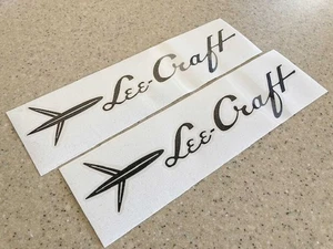 Lee-Craft Vintage Boat Decals 12" Vinyl Black 2-PK FREE SHIP + FREE Fish Decal - Picture 1 of 1