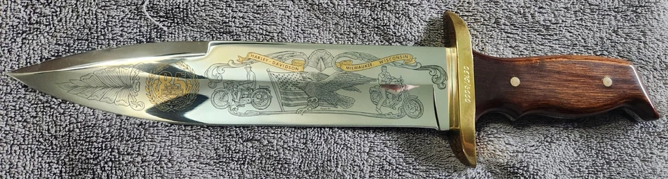 Cuchillo Bowie Buck Harley-Davidson 85 aniversario con certificado de autenticidad #675 Foto 1 de 4