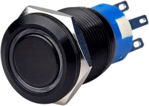 Momentary Push Button Switch U19C3 1NO1NC Black Metal Shell with 12V Blue - Picture 1 of 9