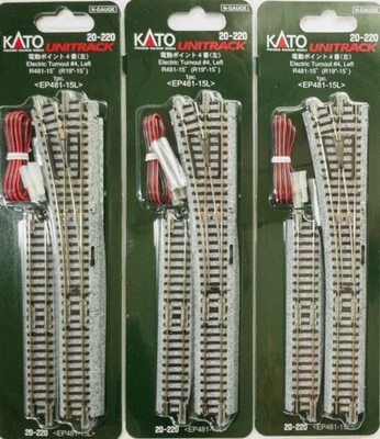 KATO 20-220 N Gauge electric point No. 4 left×3 Set FROM JAPAN - Image 1 of 4