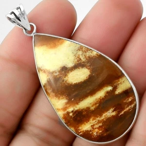 Colgante de plata de ley 925 ópalo caramelo natural joyería P-1001 - Imagen 1 de 5