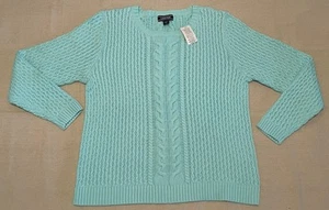 Suéter Lands' End Mujer Lg Petite 14-16 Drifter Grueso Tejido con Cable Azul Bebé Nuevo con Etiquetas - Imagen 1 de 18