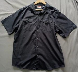 Wrangler Mens Shirt Black XL Cotton Blend Short Sleeve - Picture 1 of 9