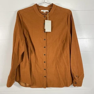 Boden camicia donna 18 marrone ruggine velluto a coste bottoni davanti manica lunga casual top - Foto 1 di 15
