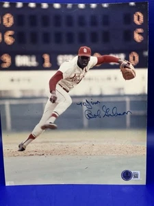 HOF Bob Gibson St Louis Cardinals autographed signed 8x10 photo Becket BAS Auth - Picture 1 of 3