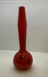Kunstglasvase rot, gelb, schwarz - Bild 1 von 5