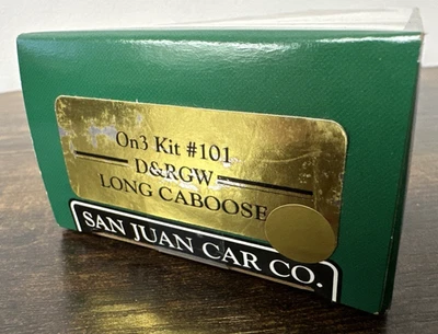 San Juan Car Co. On3 Scale Kit #101 D&RGW Long Caboose w/Trucks & Decals NIB! - Image 1 of 4