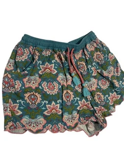 MATILDA JANE Linen blend shorts Enchanted Garden Lake Marble Easy Waist Girls 8 - Picture 1 of 11