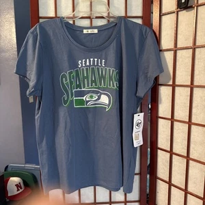 Women's Scoop Neck '47 Brand NFL Team Apparel Seattle Seahawks T-Shirt XL NEW - Picture 1 of 7
