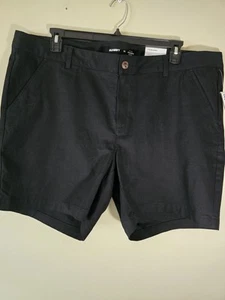 NWT Old Navy Womens Plus Size 22 Black Bermuda Shorts High-Rise Grunge Timeless - Picture 1 of 5
