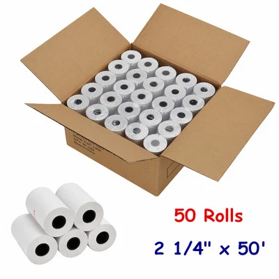 2 1/4" x 50'Thermal Receipt Paper 50 Rolls Cash Register POS Credit Card Tape - Image 1 of 4