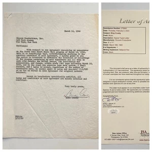 White Xmas Bing Crosby Autograph 1960 Typed Letter Signed - JSA LOA - FREE S&H! - Picture 1 of 9