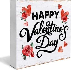 Valentines Decor Valentines Day Decor Happy Valentine'S Day Wooden Sign Valentin - Picture 1 of 7