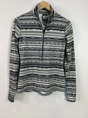 Nike Pro Women’s Size M Black White Half Zip Long Sleeve Pullover Thumb Holes - Image 1 of 4