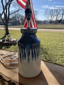 Blue Ombre Drip Ceramic Glaze Table Lamp NO SHADE 11” BHG 2019 (sm Issue) - Picture 1 of 9