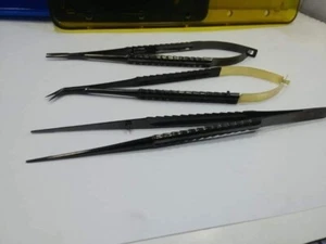 Micro Surgery instruments with black coating high quality 3 pcs offer - Picture 1 of 3