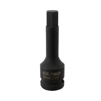 7/16" Deep Impact Hex Bit Socket 1/2" Drive 76mm Length Chrome Molybdenum Steel - Image 1 of 3