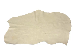 Premium Top Grain Cowhide Leather Scrap 24” W x 15” H French Light Beige - Stain - Picture 1 of 3