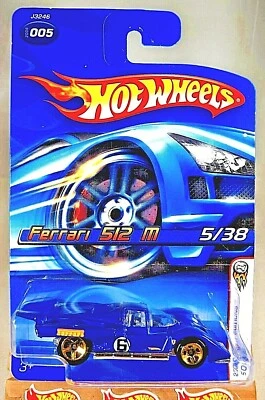 2006 Hot Wheels #5 First Editions 5/38 FERRARI 512 M Blue Variant w/Gold 5 Spoke - Image 1 of 4