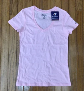 New Champion Women's Pink V-neck Tee T-shirt Top Blouse Size XS - Picture 1 of 5