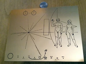 NASA Pioneer Spacecraft Plaque 1972 - Picture 1 of 5