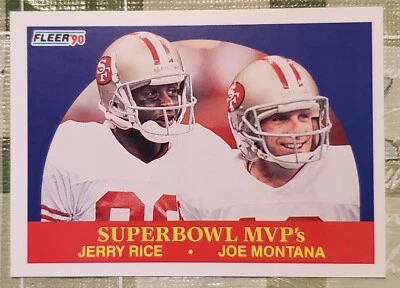 1990 Fleer 超级碗 MVP 的 Joe Montana Jerry Rice #397 — 第 1/2 张图片