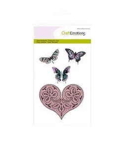 CraftEmotions clearstamps- Herzen und Schmetterlinge 011082 - Bild 1 von 1