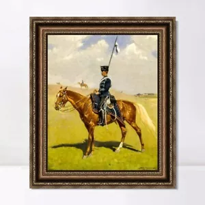 Decoraciones para el hogar con estampado de lona enmarcada arte de pared The_Hussar de Frederic Remington - Imagen 1 de 15