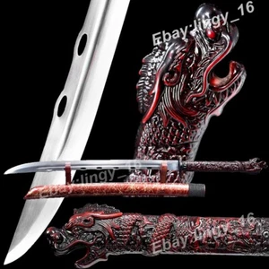Dragon Handle KungFu Saber Knife Sharp 1095Carbon Steel Outdoor Dao Sword Katana - Picture 1 of 9