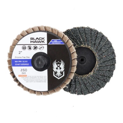 50 Pack - 2" Mini Flap Discs 60 Grit Quick Change Sanding Roloc Style Type R - Image 1 of 4