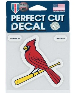 NEW Wincraft MLB St. Louis Cardinals 4" x 4" RED Perfect Cut Decal ~BIRD ON BAT~ - Picture 1 of 1