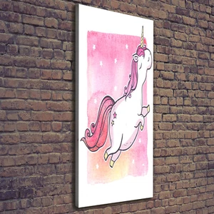 Leinwand-Bild Kunstdruck Hochformat 50x125 Bilder Rosa Einhorn - Bild 1 von 6
