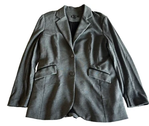 DG2 by Diane Gilman Ponte Knit Boyfriend Blazer Jacket Gray Size Medium - Picture 1 of 11