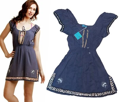 Letarte бисером блестки рыбы раковины крышка рукав прикрыть туника платье XL $248 - Изображение 1 из 4