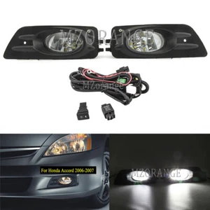 LED Pair Front Bumper Fog Light Lamp Wiring&Switch Kit For Honda Accord 2006-07 - Picture 1 of 12