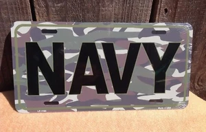 US Navy Camouflage Military Metal License Plate Auto Car Truck Tag - Picture 1 of 1