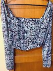 New Princess Polly Long Sleeve Blue Rave Wear Top - Size 12