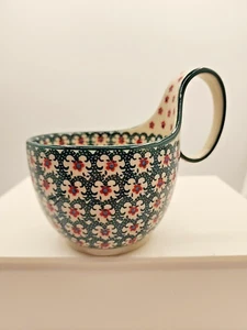 Polish Pottery Mug with Handle Approx 5" tall - Picture 1 of 10