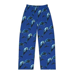 Pantaloni pigiama donna Ecco il delfino Sega Genesis stile retrò stampa all over - Foto 1 di 33