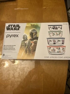 Pyrex Star Wars decorated glass storage containers 8 piece set. Mandalorian. - Picture 1 of 1