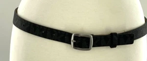 Cinturón Michael Kors Mujer Firma MK Logo Plateado Hebilla Negro Talla Grande - Imagen 1 de 7