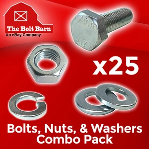 (25) Tornillos hexagonales M8-1,25x35 clase 10,9 pernos hexagonales, tuercas, arandelas, arandelas de bloqueo - Imagen 1 de 5