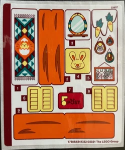 LEGO STICKER SHEET ONLY EASTER BUNNY'S CARROT HOUSE 40449 from set New - Picture 1 of 1