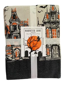 Haunted Lane Halloween Tablecloth 52"x 70- Mireille Designs- Haunted Homes - Picture 1 of 3