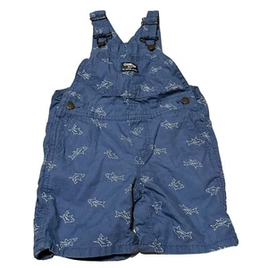 OshKosh B'gosh Infante Niño Azul Estampado de Tiburón Pantalones Cortos Mono Baberos Talla 24 Meses - Imagen 1 de 7