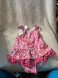 Swimsuit by Nicole Miller New York Size 6X Girls Pink Floral Design - Picture 1 of 6