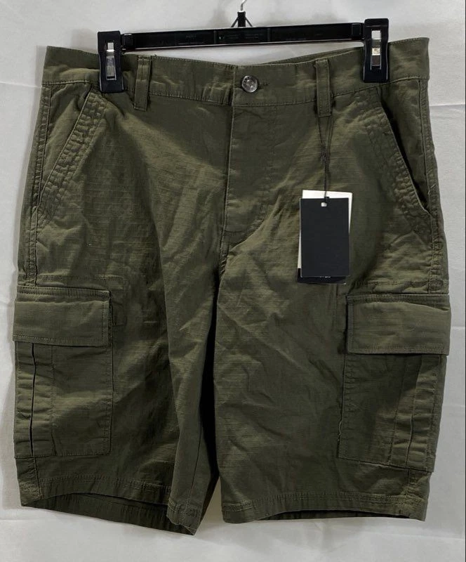 NWT DKNY All Day Active Ripstop Dark Olive Green Stretch Cargo Shorts Men's 30 - Image 1 of 4